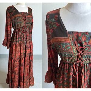 Chaudry Boho Maxi Dress M Whimsygoth Regency Victorian Prairie Cottagecore